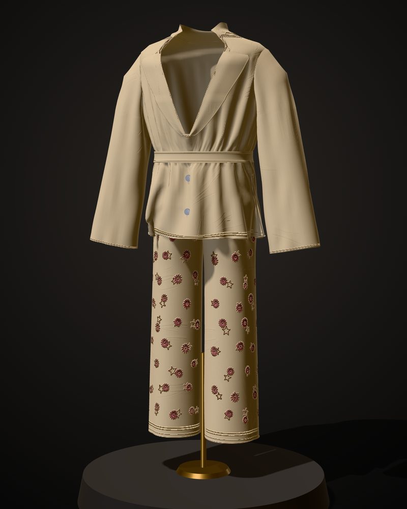 Burgundy and Beige Coat, photographed in the Atelier